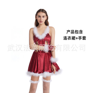 圣诞节cosplay表演服性感吊带比基尼连衣裙酒吧女郎舞会演出cos服