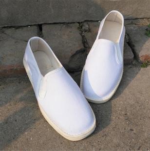 白色千层底手工布厎布鞋 运动鞋 护士工作鞋 纯棉男女透气小白鞋
