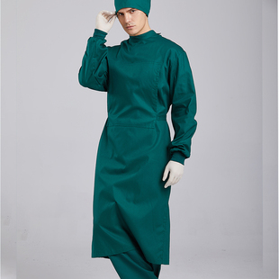 手术衣手术室隔离服纯棉加厚长袖 手术衣洗手衣手术制服绿色纯棉纯