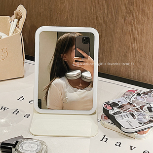 DIY镜子化妆镜学生宿舍随身便携台式 梳妆镜桌面可立办公室折叠镜
