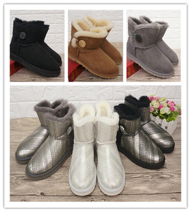 羊毛短靴 真皮羊皮毛一体女靴 舒适保暖圆头雪地靴27 新款 冬季