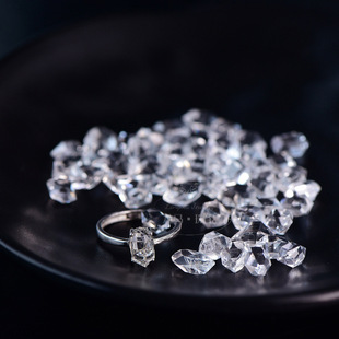 天然赫尔基蒙闪灵钻石水晶双尖水晶原石颗粒可以做成戒指手链项链