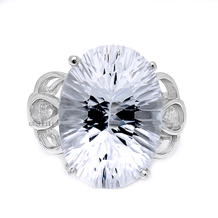 贵菲尔珠宝 925银白水晶戒指 K338