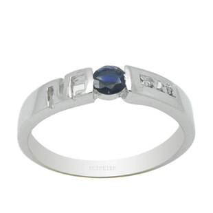 L036 925银天然蓝宝石戒指 贵菲尔