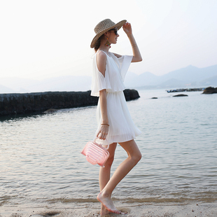 小个子三亚海边沙滩裙大理旅游穿搭女装 泰国海岛度假连衣裙高级感