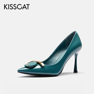 单鞋 KISS 女鞋 CAT KA29500 接吻猫浅口尖头细高跟漆皮通勤时装