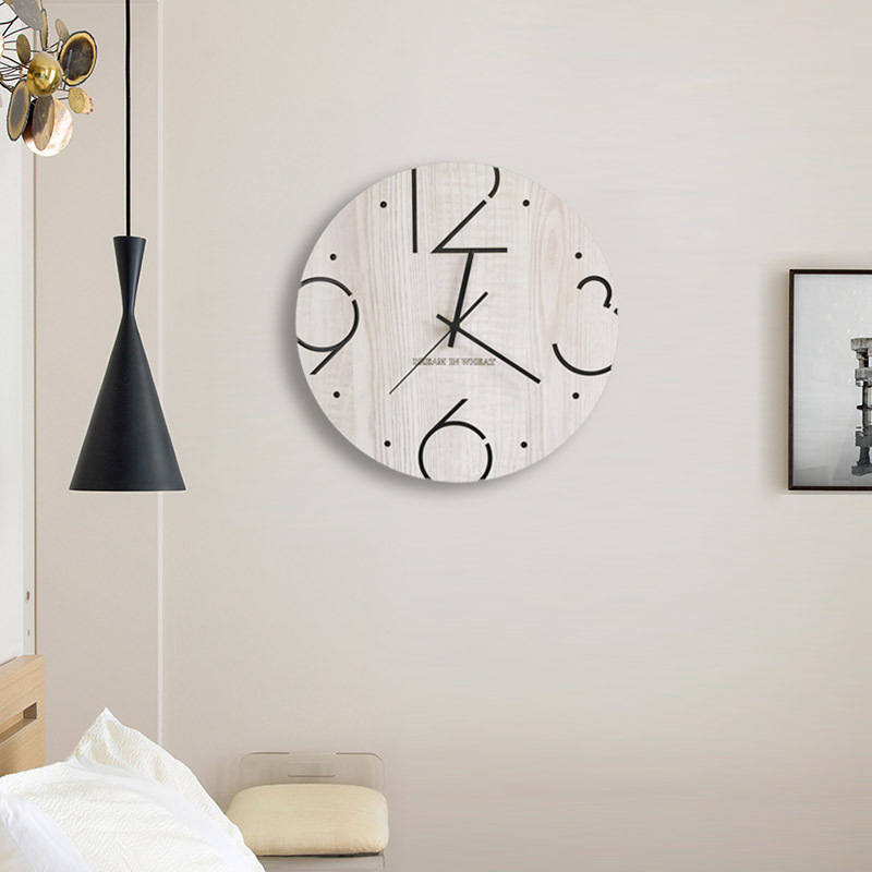 饰北欧时钟网红钟表墙上壁钟创意极简挂表 大气装 挂钟客厅家用时尚