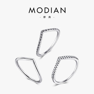 简约设计S925纯银几何箭头个性 戒指清新日韩版 食指尾戒 百搭时尚