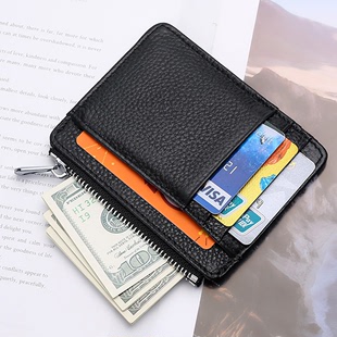 多卡位驾驶证卡套夹迷你零钱包 卡包男女小巧超薄真皮卡片包一片式