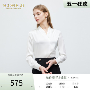 Scofield女通勤商务气质简约V领衬衫 时尚 爆款 补单 休闲