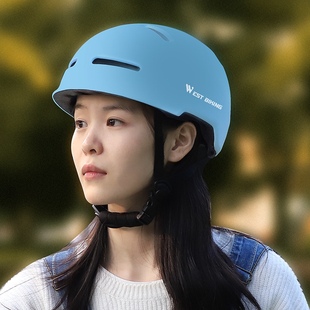 备 骑行头盔男女自行车山地公路车安全帽骑行装 西骑者带尾灯一体式