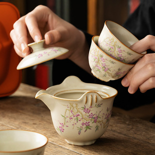 备便携茶具收纳包 快客杯一壶二杯陶瓷户外喝茶装 汝窑旅行茶具套装