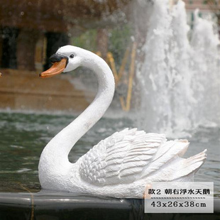 饰品景区拍照户外大型落地 仿真动物摆件玻璃钢天鹅雕塑公园水池装