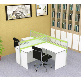 深圳2人电脑桌双人转角办公卡位桌简约现代办公室屏风工位出型