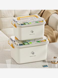 便携小药盒家庭手提医药箱 药品收纳盒多层急救箱 大容量家用药箱