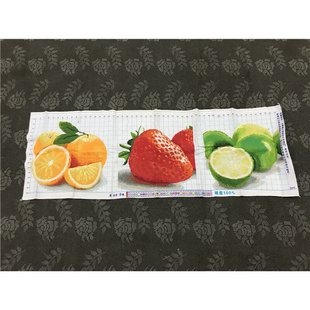 纯手工十字绣成品橙草莓柠檬三联画水果新款 餐厅客厅儿童房 包邮