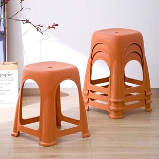 茶花凳子塑料家用板凳椅子家用餐桌凳餐凳可叠放餐厅收纳凳高凳子