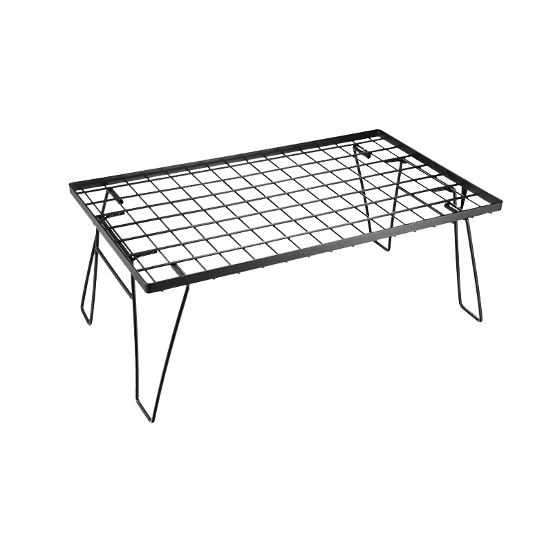 230户外简易折叠野餐桌子多层搭配铁艺置物架可配竹木板 柯曼桌T