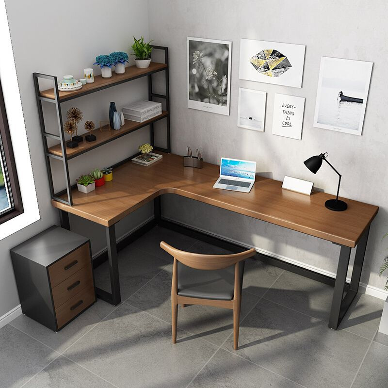 电脑桌家用拐角办公桌子学习卧室角落写字台 实木转角书桌l型台式