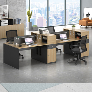 6人位员工桌财务桌职员桌办公室电脑桌 办公桌椅组合现代简约2