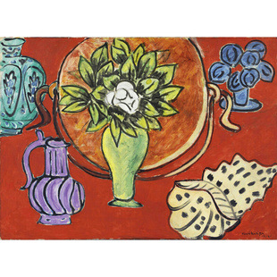 饰油画蓬皮杜马蒂斯Matisse手工复制品 油画餐厅挂画静物与玉兰装