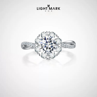 LIGHT MARK Promise18k金钻石戒指女求婚结婚钻戒 小白光诺言