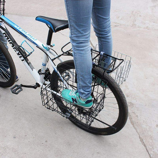 学生前后山地自行车篮筐宠物方形折叠大容量电瓶后挂挂篓单车货篮