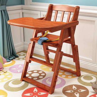 宝宝餐椅可折叠儿童餐桌实木椅子大童小孩沙发学坐椅木质餐车吃饭