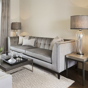 样板间沙发 客厅休闲布艺双人三人沙发欧式 北欧简约现代沙发新中式