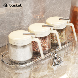 密封盐罐调料盒高端调料瓶防潮调味罐 调料罐厨房家用调料组合套装
