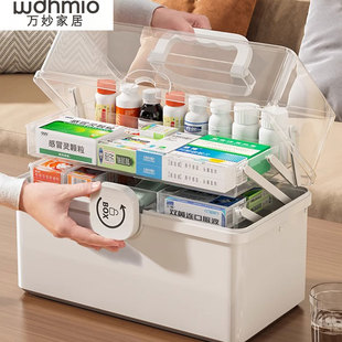医药箱大容量药物收纳盒小型急救箱多层药箱收纳箱 家用药箱家庭装