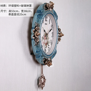 现代简约欧式 饰时 创意时尚 大气T壁钟北欧装 钟表挂钟客厅家用个性