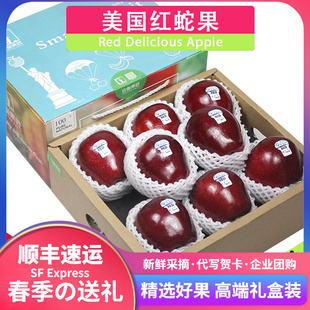 美国进口红苹果红蛇果新鲜水果年货送礼 顺丰3斤约6个礼盒装