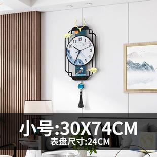 新中式 钟表挂钟客厅时尚 创意艺术时钟餐厅挂墙石英钟 挂表个性