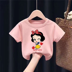 夏装 t恤2023年新款 宝宝婴儿洋气卡通上衣服 男童女童100%纯棉短袖