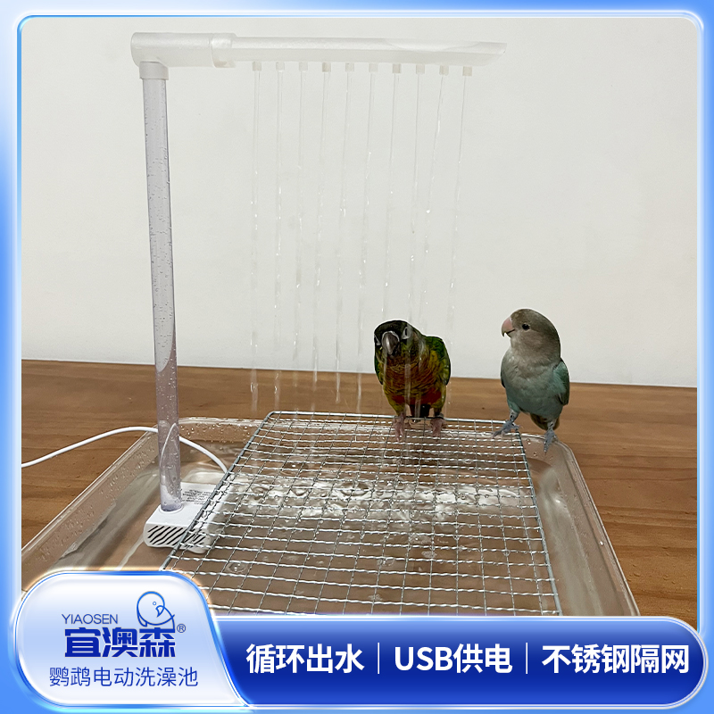 鹦鹉八哥鸟用洗澡神器淋浴洗澡盆玄凤牡丹用具自动循环水浴盒玩