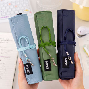 韩国创意卷笔袋简约大容量铅笔袋卷笔帘初中生男女笔袋文具盒