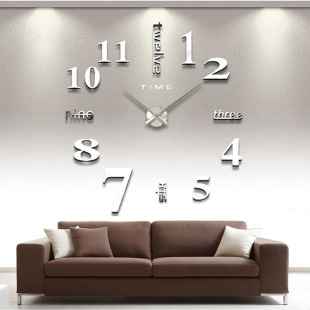 饰 客厅装 亚克力镜面子墙贴时钟壁钟钟表挂钟超大尺寸创意diy欧式