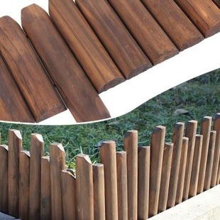 销防腐木栅栏户外围栏护栏庭院室外菜园隔断碳化小木桩装 饰花园篱