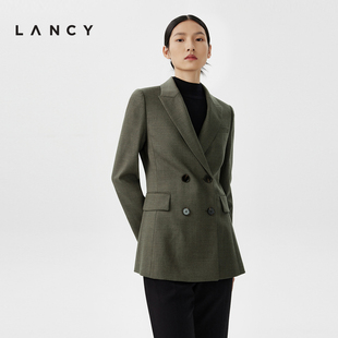 LANCY 朗姿秋冬新款 女 羊毛西服外套收腰商务职业通勤质感品牌西装