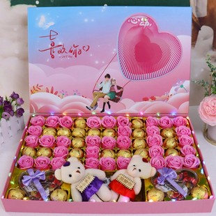 心形送女友老婆生日六一情人节表白浪漫礼物糖果 德芙巧克力礼盒装