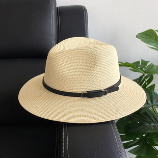 皮扣男女士礼帽遮阳帽防晒洋气帽子百搭太阳帽草帽女 英伦时尚 夏季