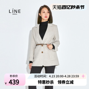 手工夹克短外套NGHJLJ9900 羊毛混纺西装 外套秋季 新款 韩版 line女装