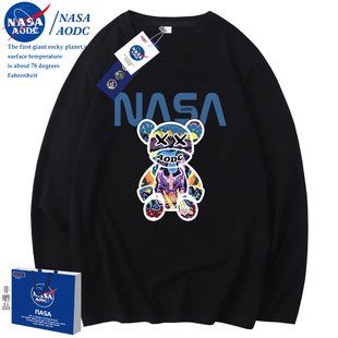 男士 NASA秋季 运动休闲情侣上衣 潮牌时尚 新款 个性 卡通印花长袖