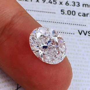 VVS2钻石钻戒女裸钻裸石定制求婚钻 ZIA钻石5克拉椭圆GIA