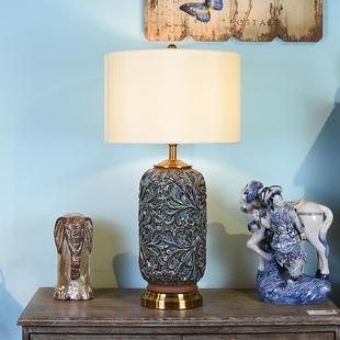 卧室客厅led台灯 中式 复古陶瓷手绘台灯 创意台灯时尚