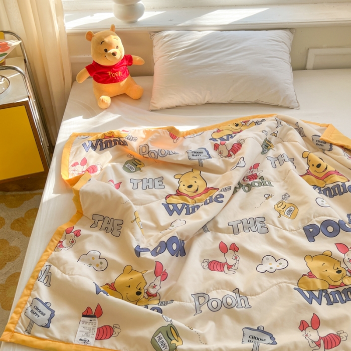 迪士尼儿童夏凉被超柔水洗棉童被幼儿园午睡小被子垫被草莓熊