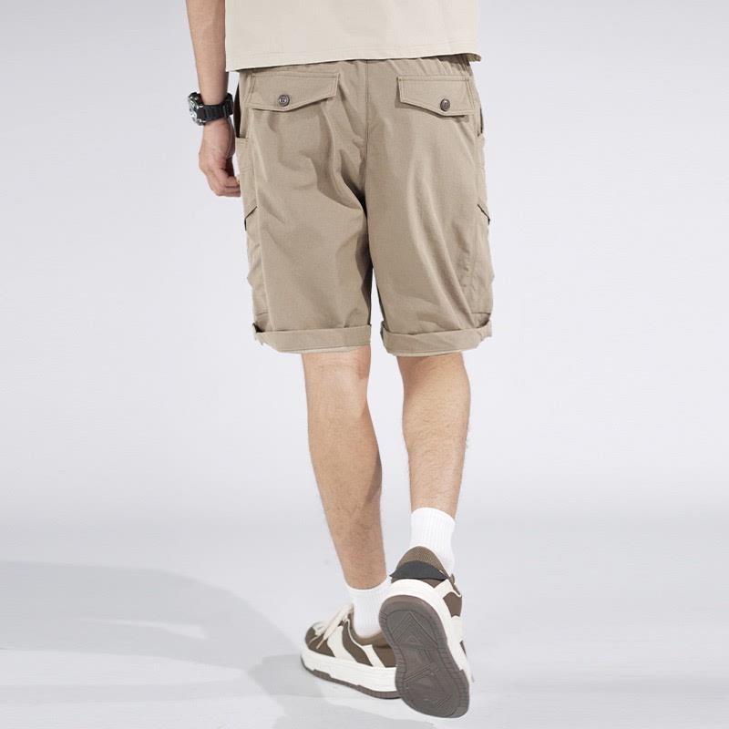 直筒裤 薄款 夏季 短裤 宽松舒适潮流百搭工装 年男士 五分裤 正品